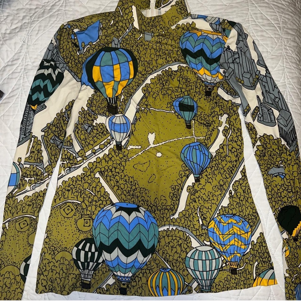 Tory Burch printed hot air balloon mock neck top